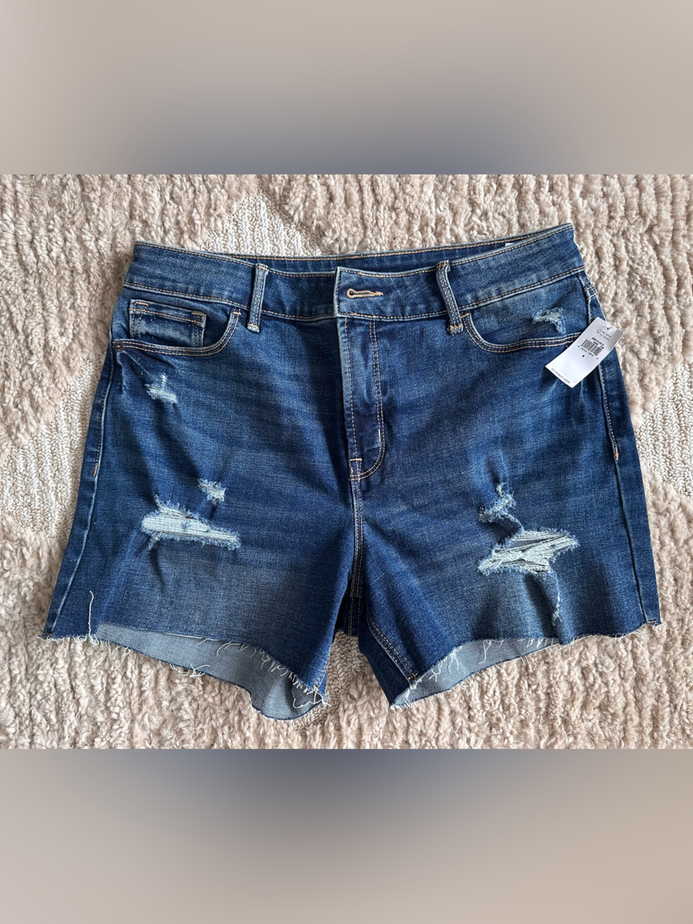 Old Navy Dark Blue Distressed Denim Cutoff Shorts